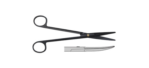 Ceramic Kaye Scissors, (Tungsten Carbide Blades W/ 1 Micro Serrated Blade), Curved, 6 3/4" (17.1 Cm)